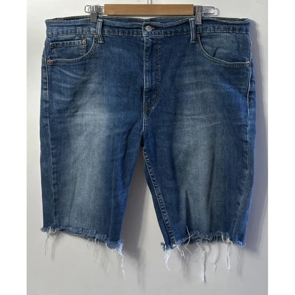 Mens‎ Levi's 511 Slim Jean Shorts Sz 42 Stretch Denim Frayed Hem EC 11